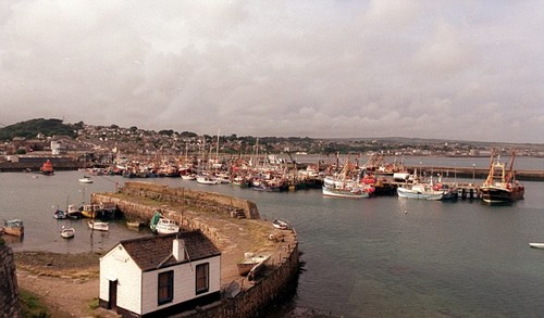 Newlyn Harbour where the yacht was towed after being rescued ©  SW